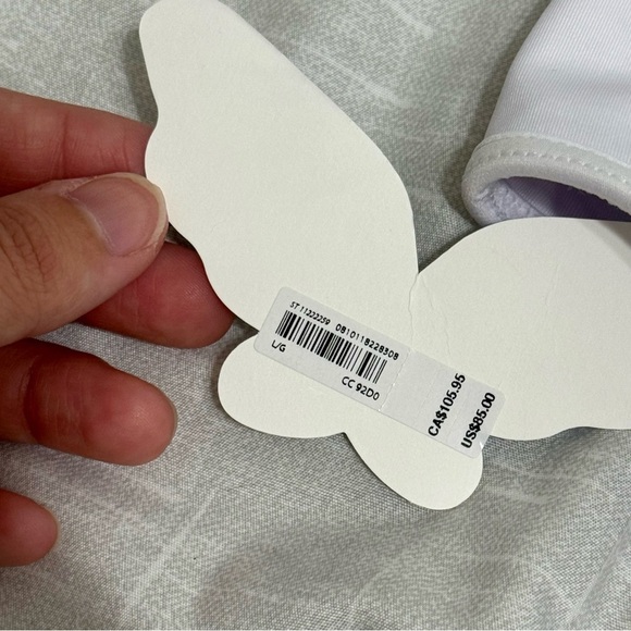 NWT! Frankie’s Bikinis x Victorias Secret White Iconic Cutout One Piece Sz L - Picture 6 of 9